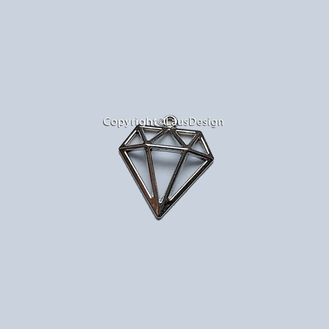 Charm - Diamond shape silver