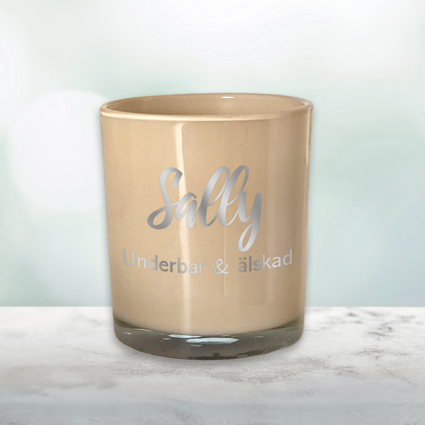 Scented candle beige - Optional text