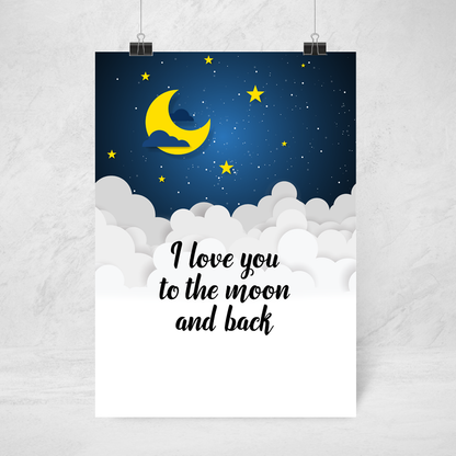 Poster - I love you to the moon..